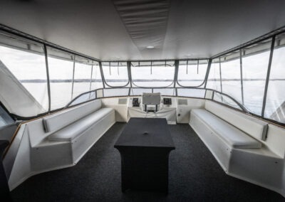 Top captain control area on The Stardust luxury houseboat near Lanier Islands on Lake Lanier