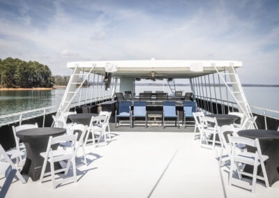 Beautiful sunset views from the top deck of the Fantasy luxury houseboat on Lake Lanier