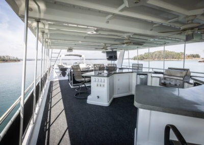 Fantasy luxury houseboat top deck near Lanier Islands overlooking Lake Lanier