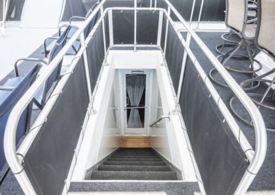 Fantasy luxury houseboat cruising Lake Lanier near Lanier Islands in North Georgia