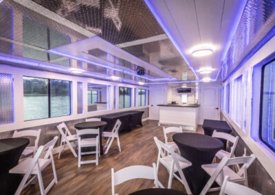 The Little Luxury Houseboat on Lake Lanier ready for a cruise - corporate, birthday party, wedding event of any kind near Lanier Islands