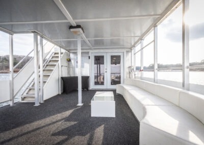 Little Luxury private luxury houseboat on Lake Lanier available for birthdays, celebrations, and private cruise experiences on lake lanier near lanier islands